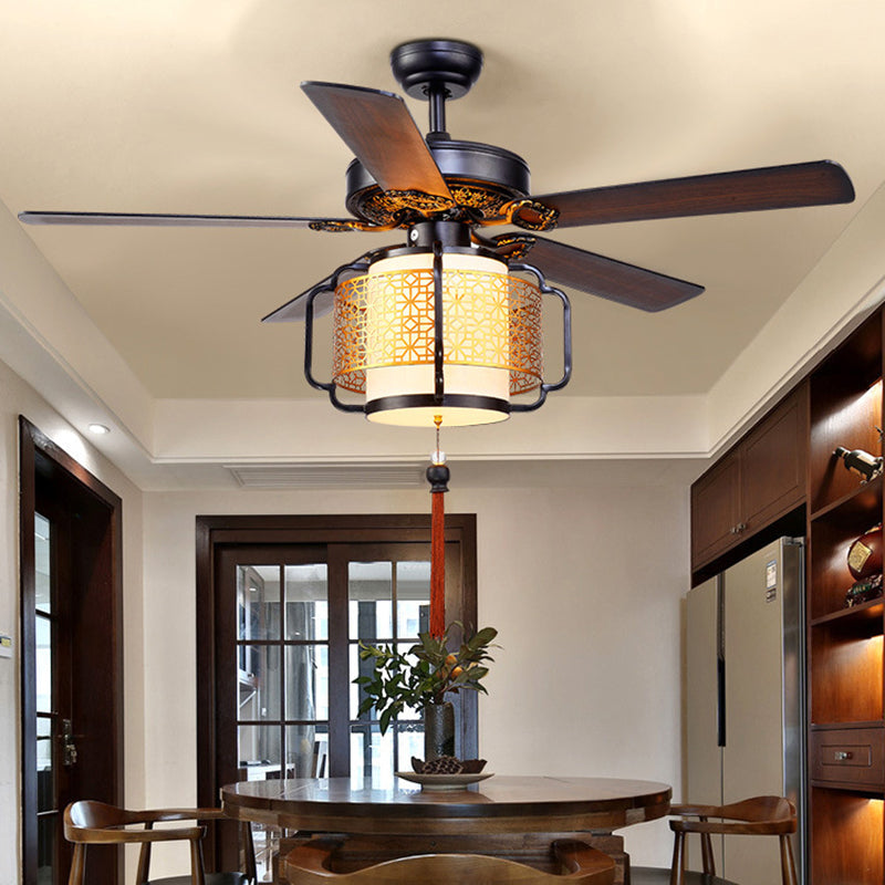 Lantern Kitchen Ceiling Fan Traditional Stylish Metal 42