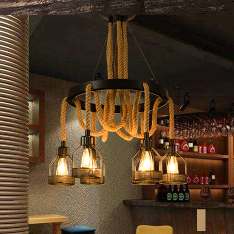 Circular Metallic Chandelier Factory 4/6/14 Lights Restaurant Ceiling Light Fixture in Black 6 Black Clearhalo 'Cast Iron' 'Ceiling Lights' 'Chandeliers' 'Industrial Chandeliers' 'Industrial' 'Metal' 'Middle Century Chandeliers' 'Rustic Chandeliers' 'Tiffany' Lighting' 326788