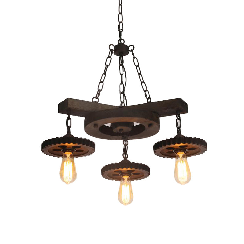 Rust Exposed Bulb Ceiling Chandelier Industrial Metallic 3/7 Lights Restaurant Pendant Light Kit Clearhalo 'Cast Iron' 'Ceiling Lights' 'Chandeliers' 'Industrial Chandeliers' 'Industrial' 'Metal' 'Middle Century Chandeliers' 'Rustic Chandeliers' 'Tiffany' Lighting' 326908