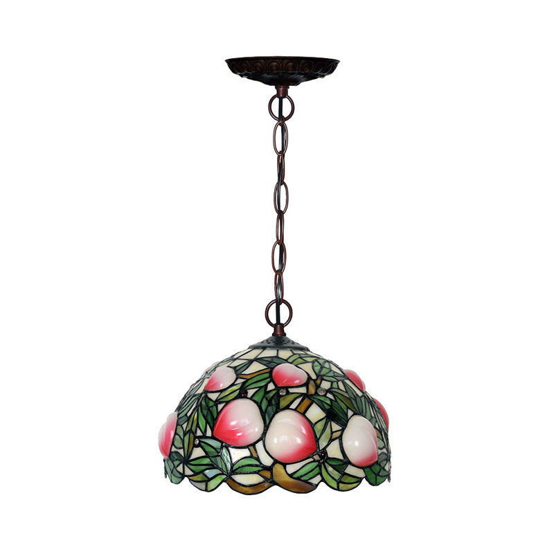 Pink Cut Glass 1/2/3 Lights Chandelier Light Victorian Peach Bronze Hanging Pendant for Dining Room, 12