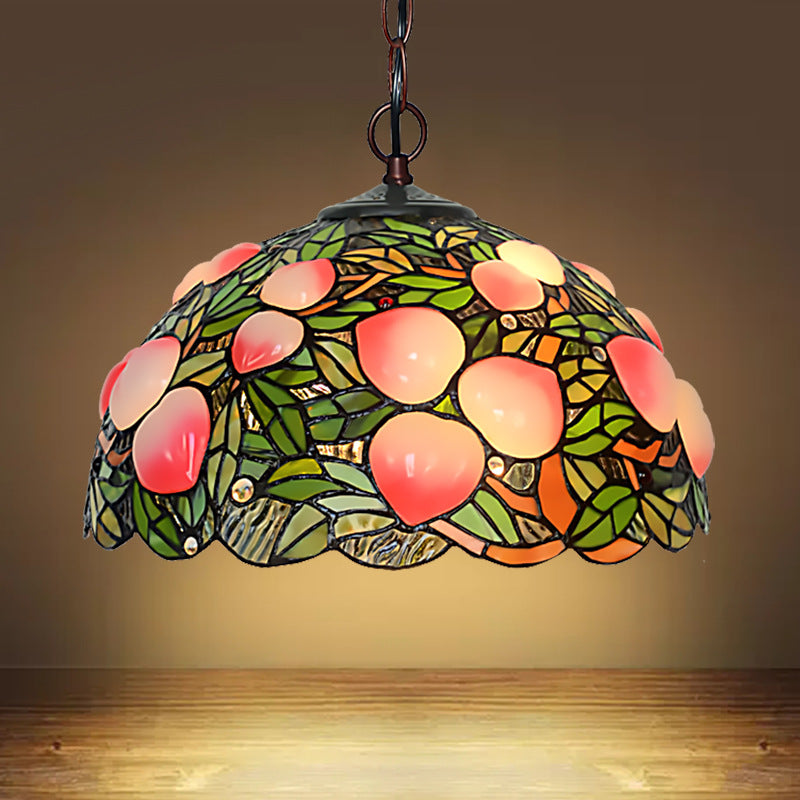 Pink Cut Glass 1/2/3 Lights Chandelier Light Victorian Peach Bronze Hanging Pendant for Dining Room, 12