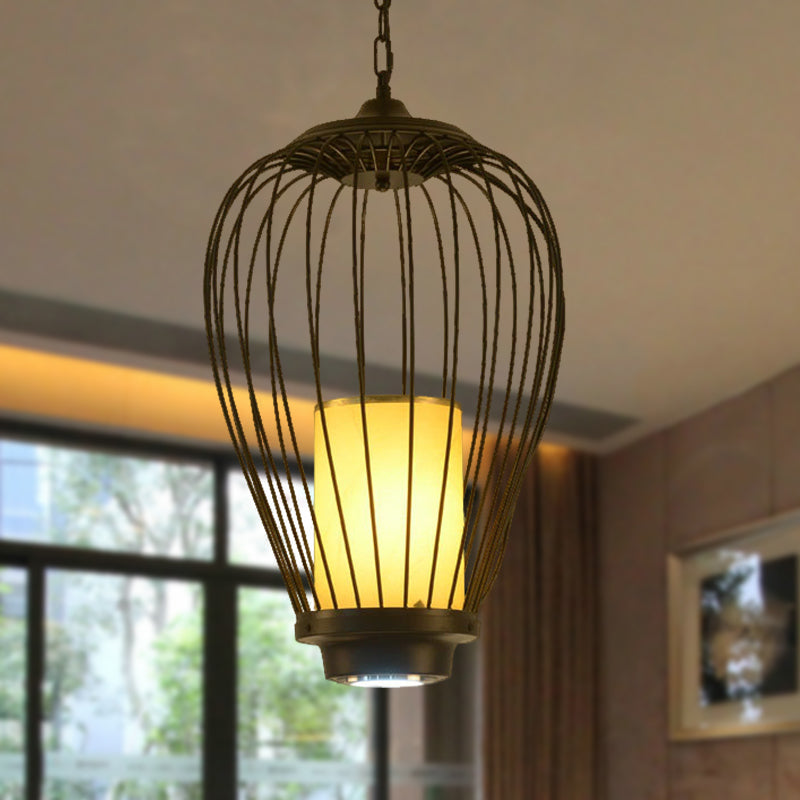 Caged Dining Room Ceiling Lighting Metal 14