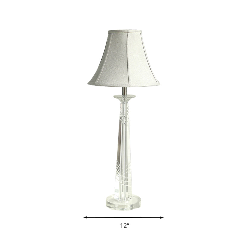 Clear Crystal Bell Night Light Traditional 1 Light Living Room Table Lamp in Light Gray Clearhalo 'Lamps' 'Table Lamps' Lighting' 338113