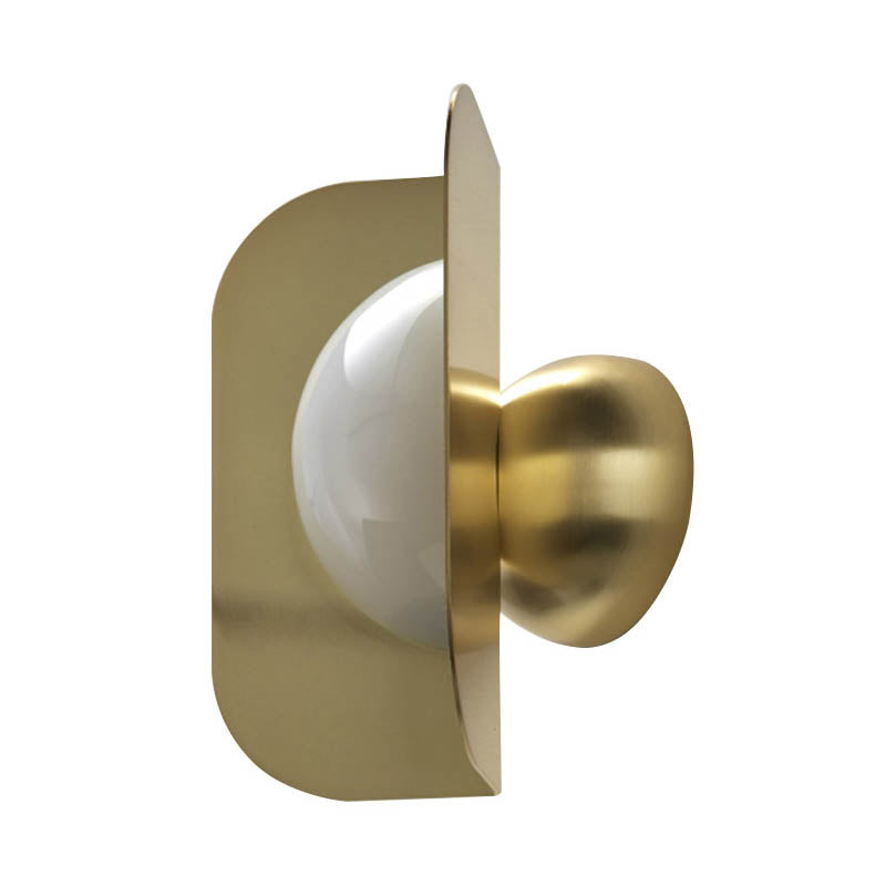 1 Head Bedroom Sconce Light Modernism Gold LED Wall Lighting Fixture with Curved Metal Shade Clearhalo 'Cast Iron' 'Glass' 'Industrial' 'Modern wall lights' 'Modern' 'Tiffany' 'Traditional wall lights' 'Wall Lamps & Sconces' 'Wall Lights' Lighting' 339110