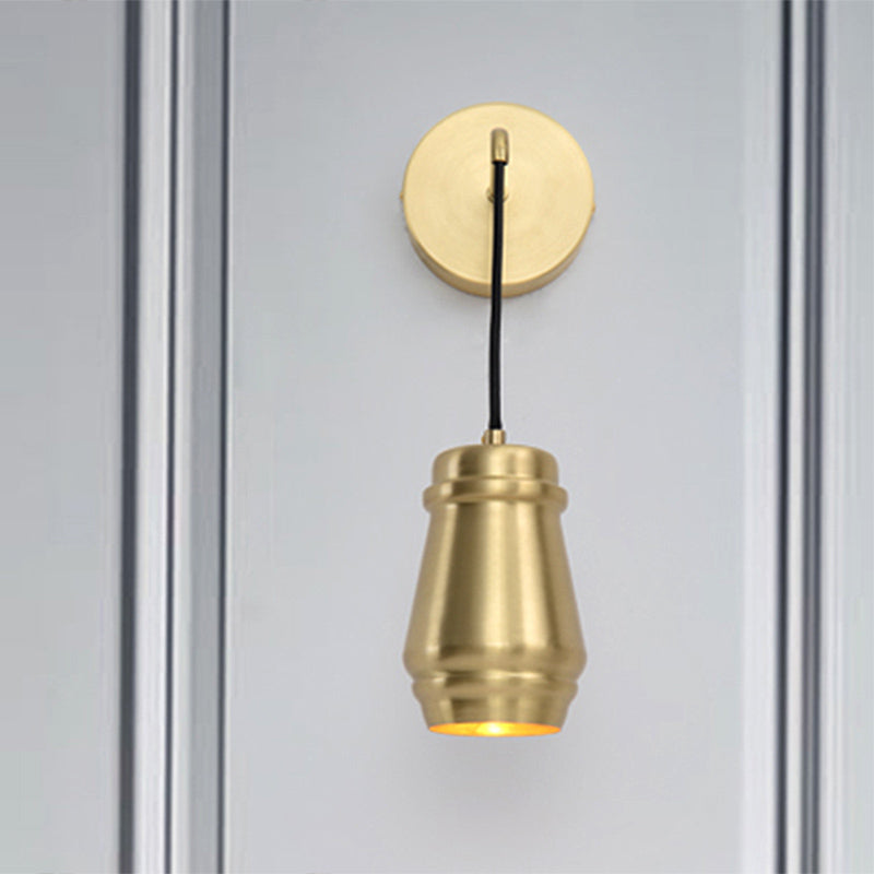 1 Head Bedroom Wall Sconce Modern Brass Wall Mount Lamp with Urn-Shaped Metal Shade Clearhalo 'Cast Iron' 'Glass' 'Industrial' 'Modern wall lights' 'Modern' 'Tiffany' 'Traditional wall lights' 'Wall Lamps & Sconces' 'Wall Lights' Lighting' 339181