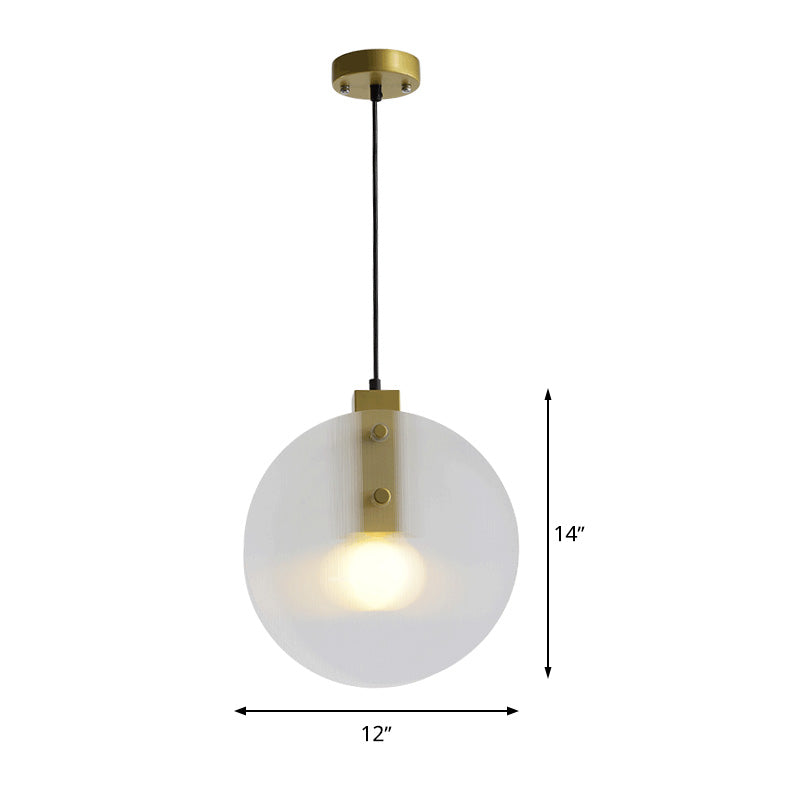 Gold Orb Pendant Lamp Modernist 1 Head Clear Glass Suspension Light for Dining Room Clearhalo 'Ceiling Lights' 'Glass shade' 'Glass' 'Modern Pendants' 'Modern' 'Pendant Lights' 'Pendants' Lighting' 339267