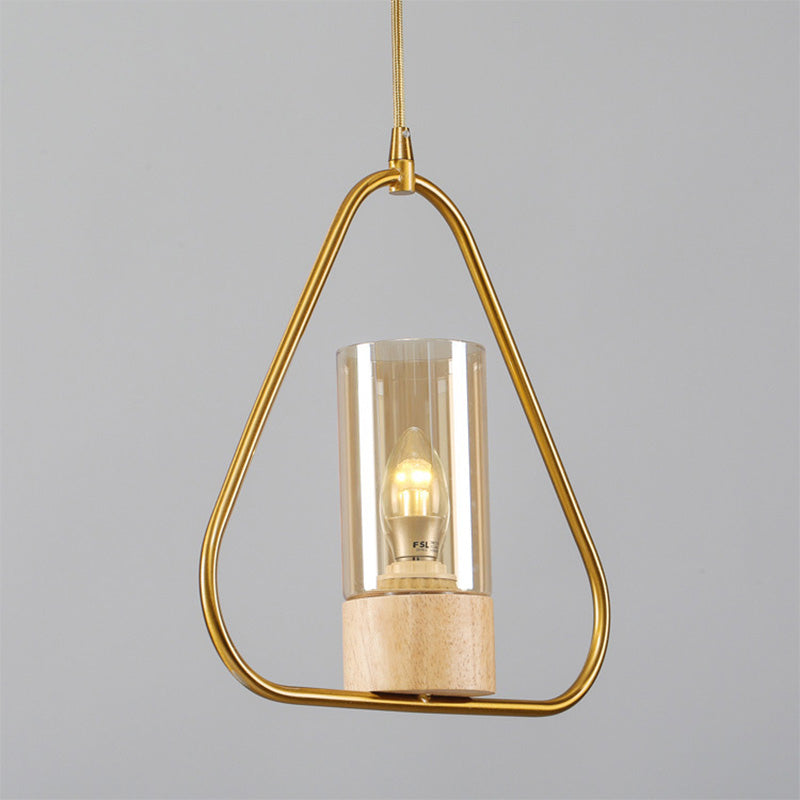Triangle Drop Pendant Modernism Metal 1 Head Living Room Suspension Light in Gold Gold Clearhalo 'Ceiling Lights' 'Modern Pendants' 'Modern' 'Pendant Lights' 'Pendants' Lighting' 339324