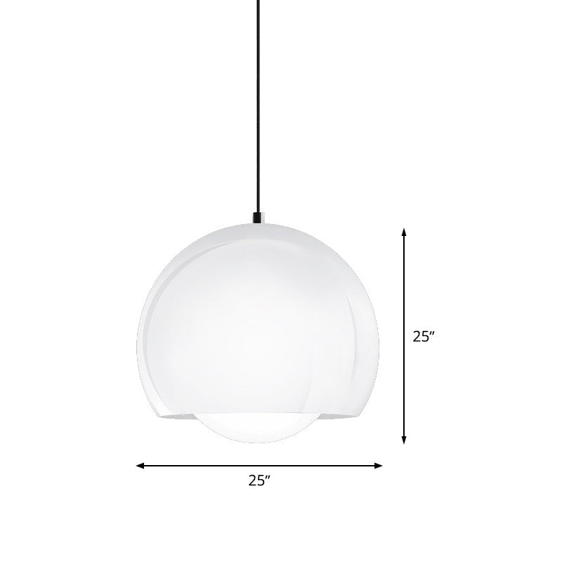 Sphere Pendant Light Minimalist Opal Glass 1 Light Restaurant Ceiling Suspension Lamp Clearhalo 'Ceiling Lights' 'Glass shade' 'Glass' 'Modern Pendants' 'Modern' 'Pendant Lights' 'Pendants' Lighting' 339386