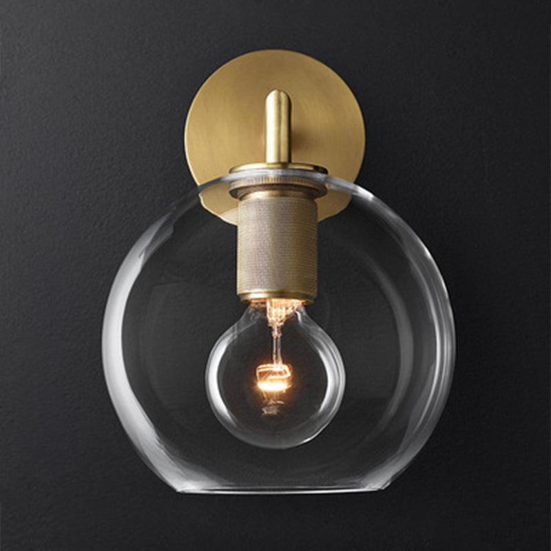 Traditionary Armed Sconce Light Metal 1/2 Heads Wall Lamp Fixture in Black/Brass/Chrome for Living Room 1.0 Brass Clearhalo 'Wall Lamps & Sconces' 'Wall Lights' Lighting' 342768