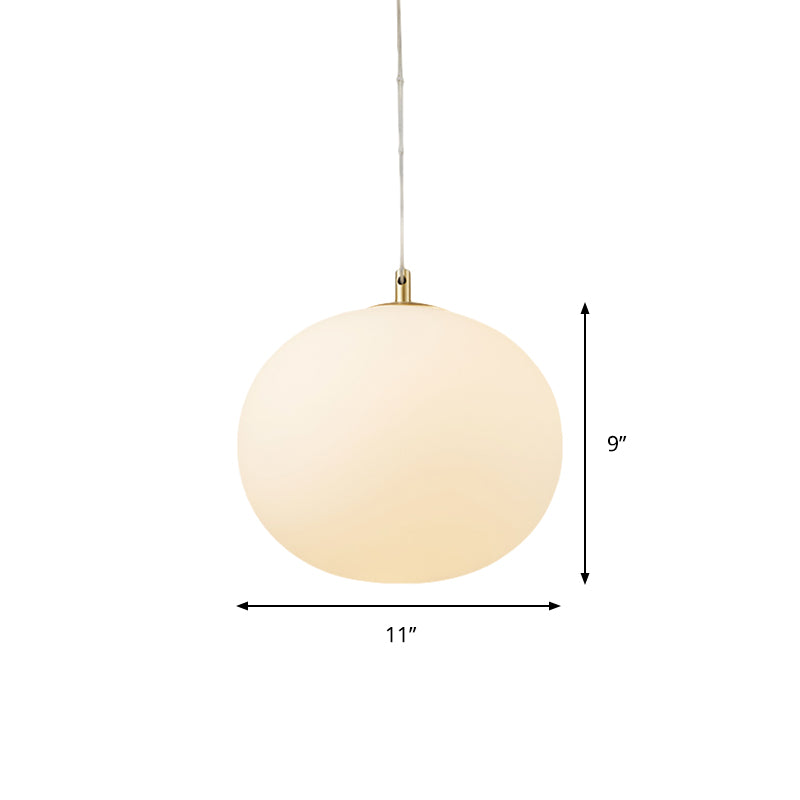 Modern Ball Hanging Light Kit White Glass 11