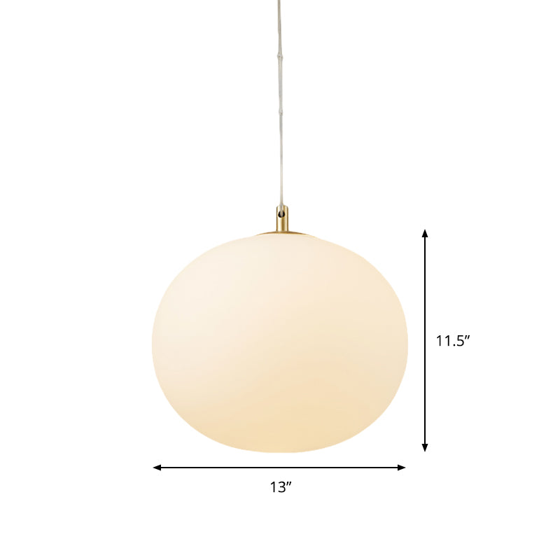 Modern Ball Hanging Light Kit White Glass 11