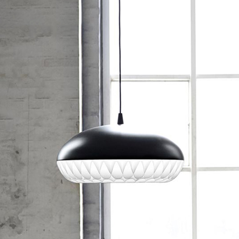 Metal Dome Pendant Light Fixture Modernism 1 Bulb White/Black Down Lighting for Restaurant Black Clearhalo 'Ceiling Lights' 'Modern Pendants' 'Modern' 'Pendant Lights' 'Pendants' Lighting' 359435