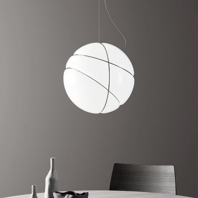 Global Ceiling Light Modernist White Glass 1 Bulb Dining Room Pendant Lighting White Clearhalo 'Ceiling Lights' 'Glass shade' 'Glass' 'Modern Pendants' 'Modern' 'Pendant Lights' 'Pendants' Lighting' 359577