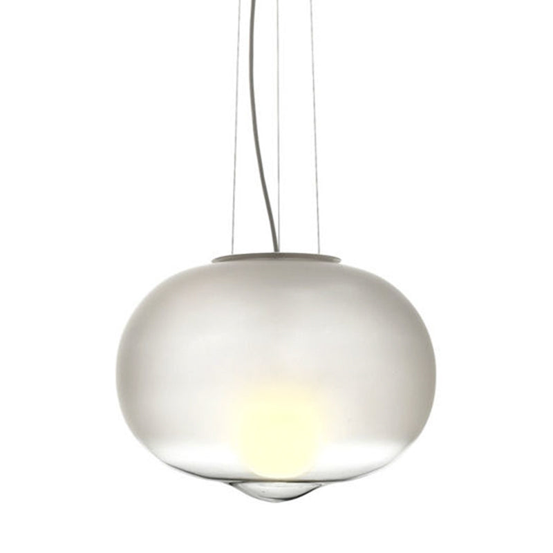 White Glass Orb Ceiling Lamp Contemporary 1 Head Pendant Light Fixture for Kitchen, 12.5