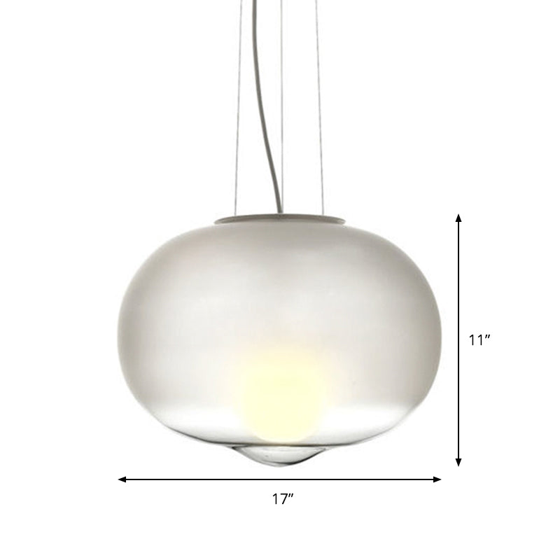 White Glass Orb Ceiling Lamp Contemporary 1 Head Pendant Light Fixture for Kitchen, 12.5