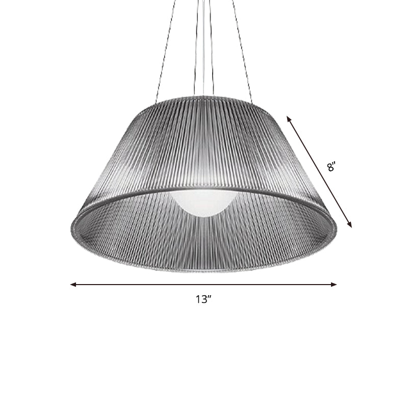 1 Light Restaurant Pendant Lamp Contemporary Hanging Ceiling Light with Cone Clear Glass Shade, 13