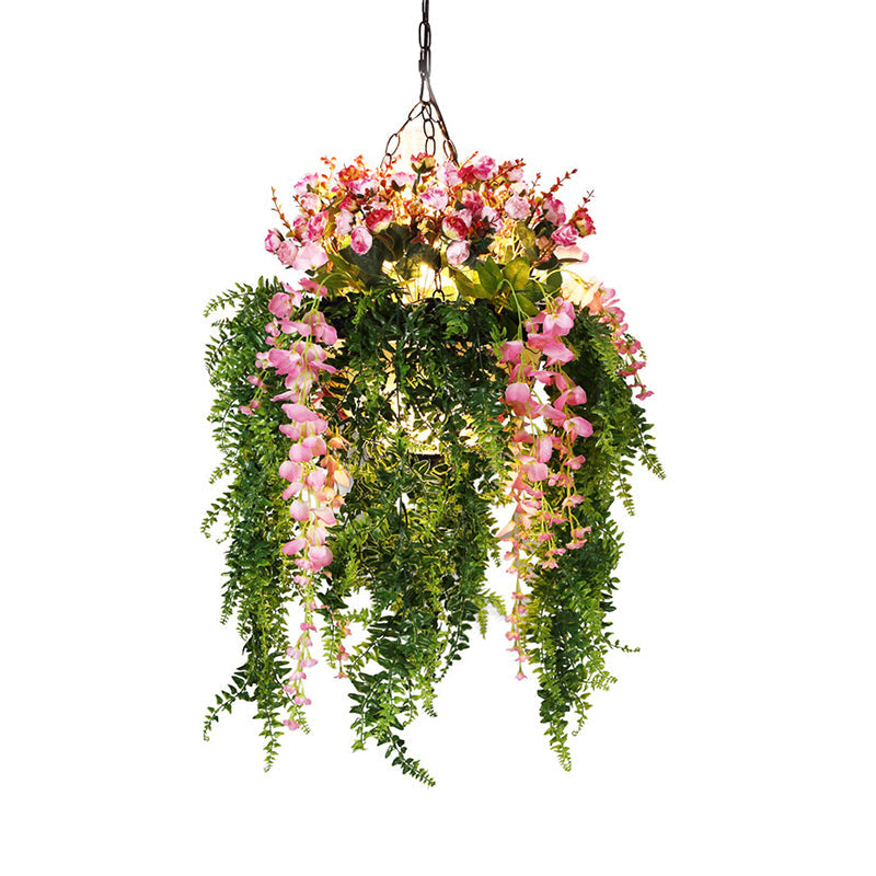 Metal Green Hanging Chandelier Plant Decoration 4 Heads Industrial Pendant Lighting Fixture Clearhalo 'Cast Iron' 'Ceiling Lights' 'Chandeliers' 'Industrial Chandeliers' 'Industrial' 'Metal' 'Middle Century Chandeliers' 'Rustic Chandeliers' 'Tiffany' Lighting' 359743