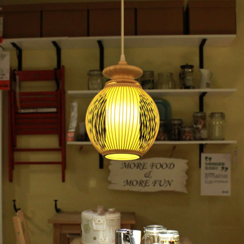 Jar Ceiling Lamp Japanese Bamboo 9