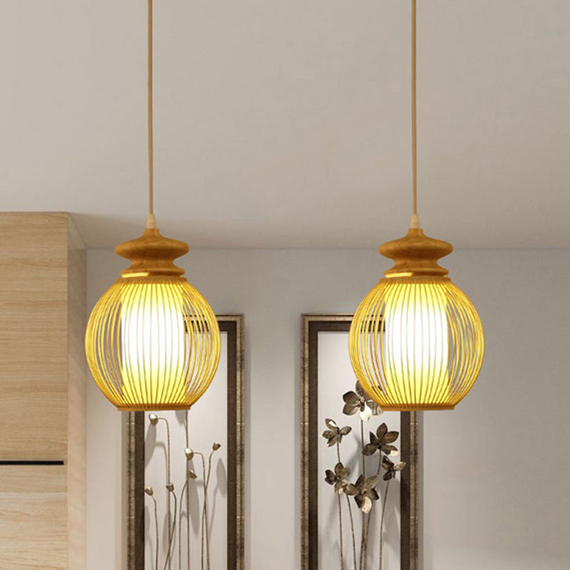 Jar Ceiling Lamp Japanese Bamboo 9