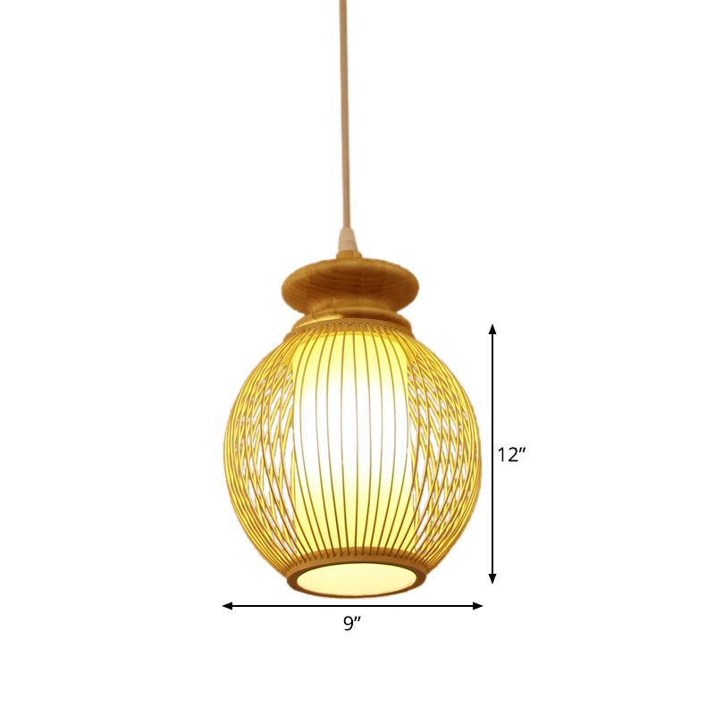 Jar Ceiling Lamp Japanese Bamboo 9