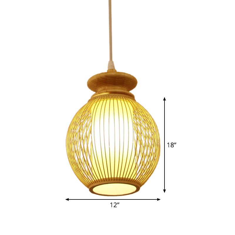 Jar Ceiling Lamp Japanese Bamboo 9