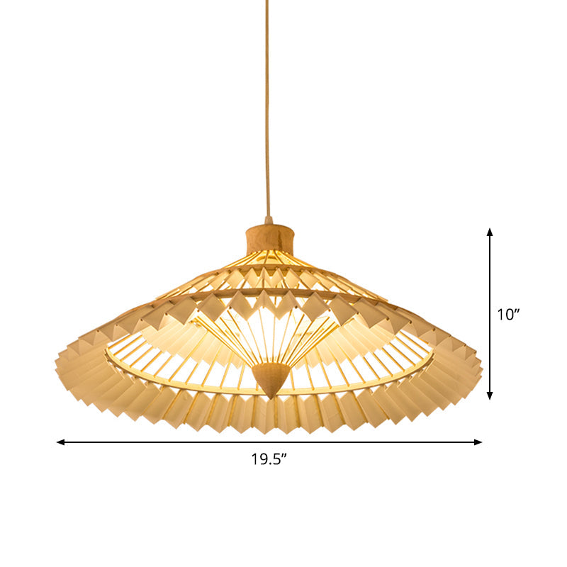 Conical Ceiling Lamp Chinese Bamboo 1 Bulb 16