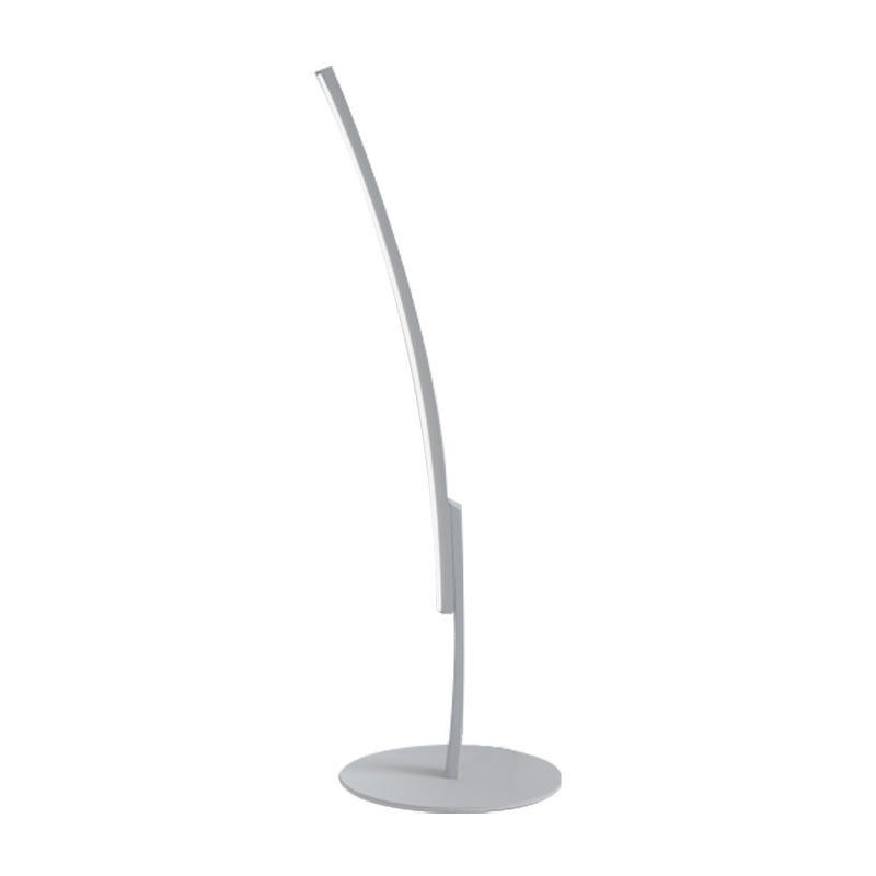 LED Bedroom Task Lighting Modernism White/Black Small Desk Lamp with Curvy Acrylic Shade Clearhalo 'Lamps' 'Table Lamps' Lighting' 369242