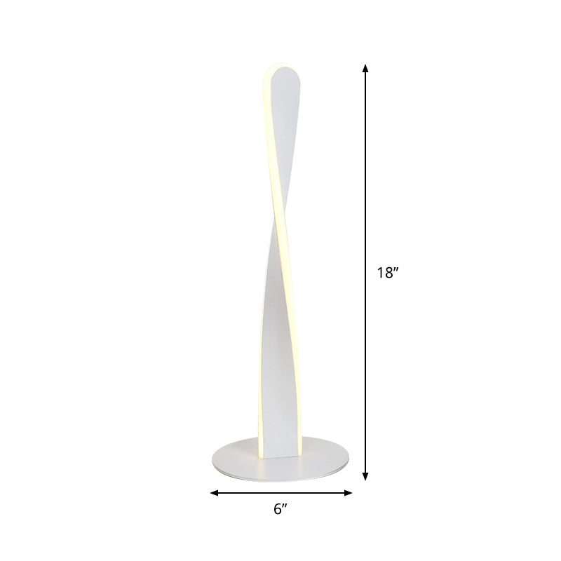 White Spiral Reading Book Light Modernist LED Acrylic Small Desk Lamp for Bedroom Clearhalo 'Lamps' 'Table Lamps' Lighting' 369380