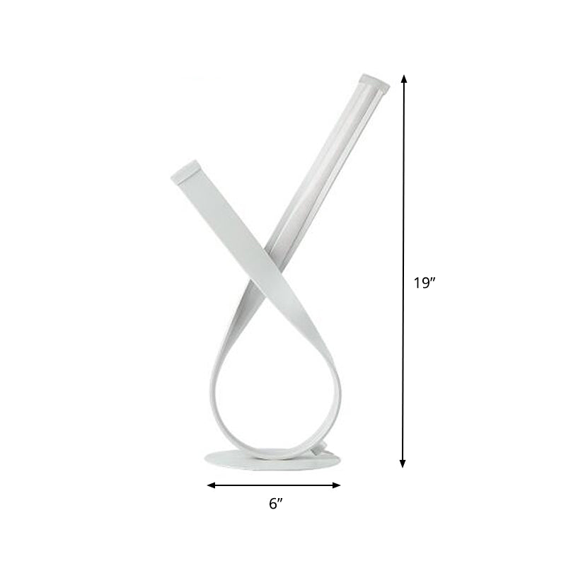 Twisted Desk Light Minimalism Acrylic LED White Night Table Lamp in White/Warm Light for Bedside Clearhalo 'Lamps' 'Table Lamps' Lighting' 369407