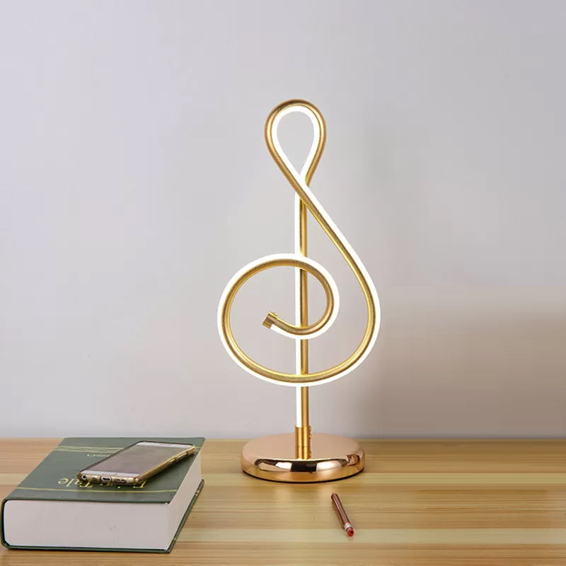 Minimalism Curved Task Lighting Acrylic LED Night Table Lamp in Gold, Warm/White Light Gold Clearhalo 'Lamps' 'Table Lamps' Lighting' 369644