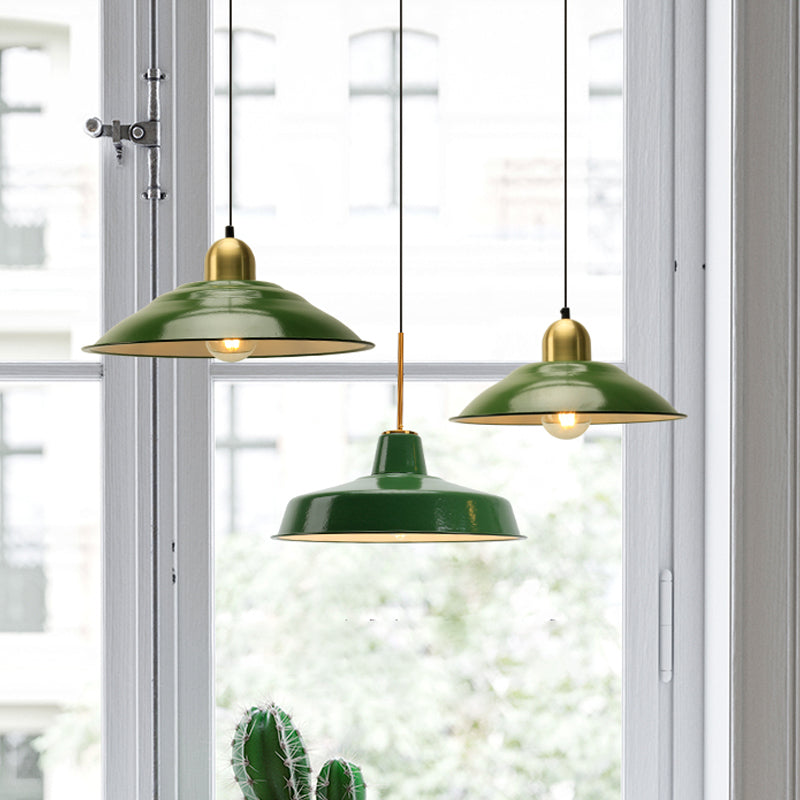 14.5/16 Inch Wide Cone/Barn Pendant Light Loft Metal 1 Light Pendant Ceiling Light in Polished Green Green Cone Clearhalo 'Art Deco Pendants' 'Cast Iron' 'Ceiling Lights' 'Ceramic' 'Crystal' 'Industrial Pendants' 'Industrial' 'Metal' 'Middle Century Pendants' 'Pendant Lights' 'Pendants' 'Tiffany' Lighting' 370377