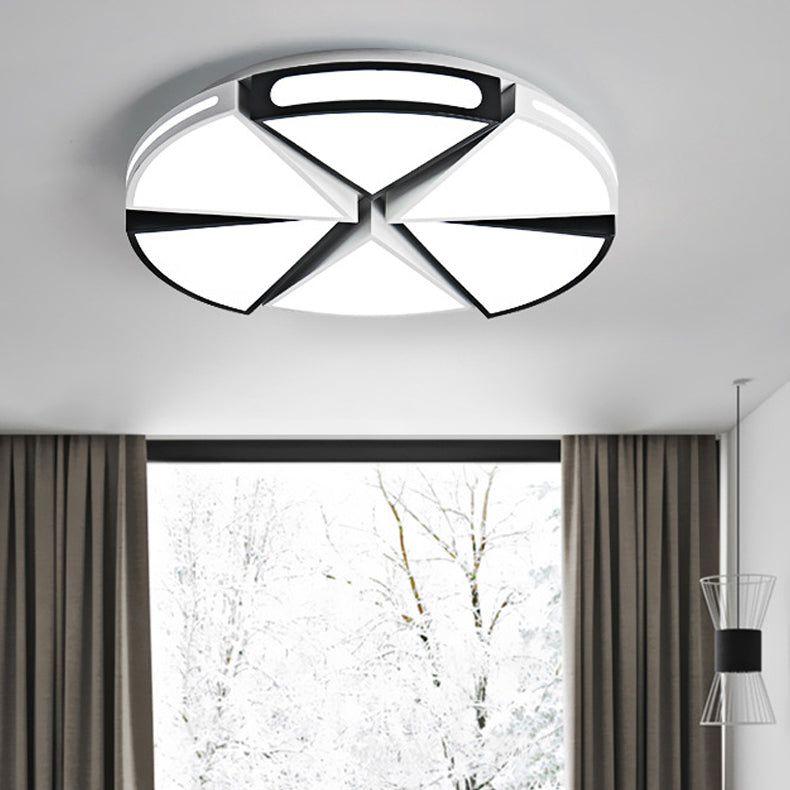 White/White and Black Round Ceiling Light for Kitchen, Metal 16