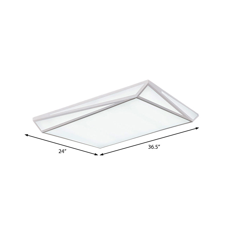 White Rectangle Ceiling Mount Light Modern Style Acrylic LED Ceiling Fixture for Office Restaurant Clearhalo 'Ceiling Lights' 'Close To Ceiling Lights' 'Close to ceiling' 'Flush mount' Lighting' 377027