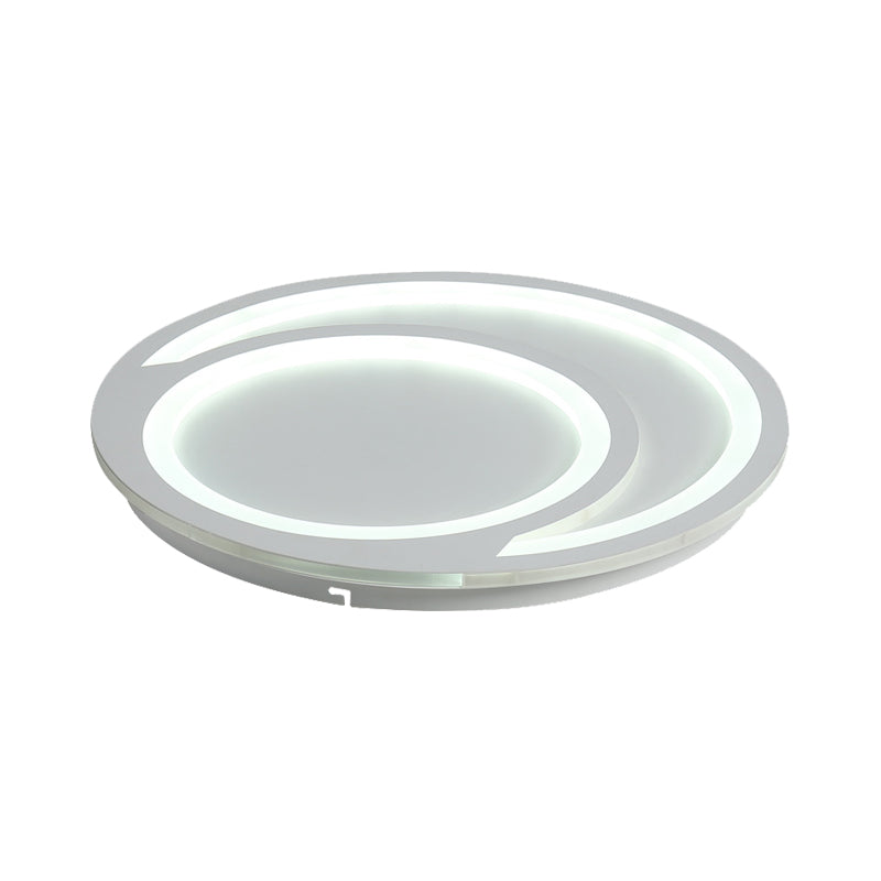 White Ripple Flush Lighting Modern Simple Metal Led Flushmount Light, 16