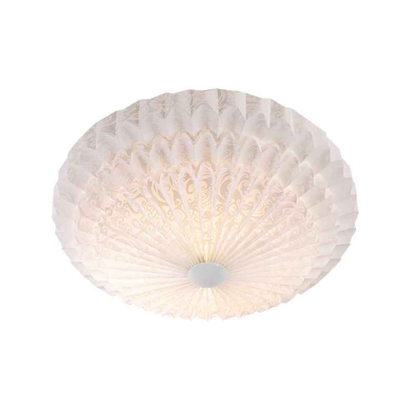 White Acrylic Flush Lighting with Dome Shade Integrated 21