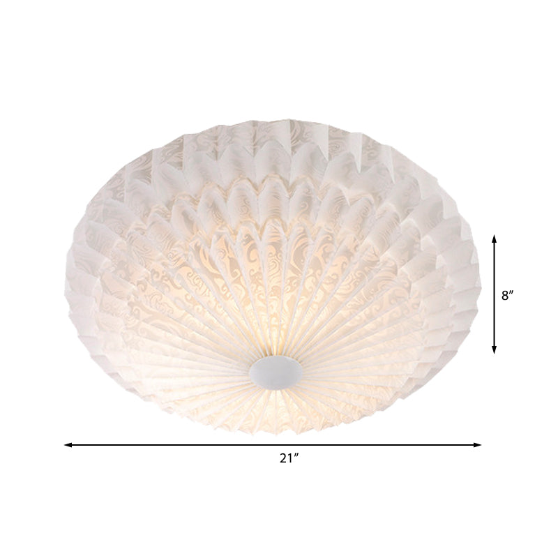 White Acrylic Flush Lighting with Dome Shade Integrated 21