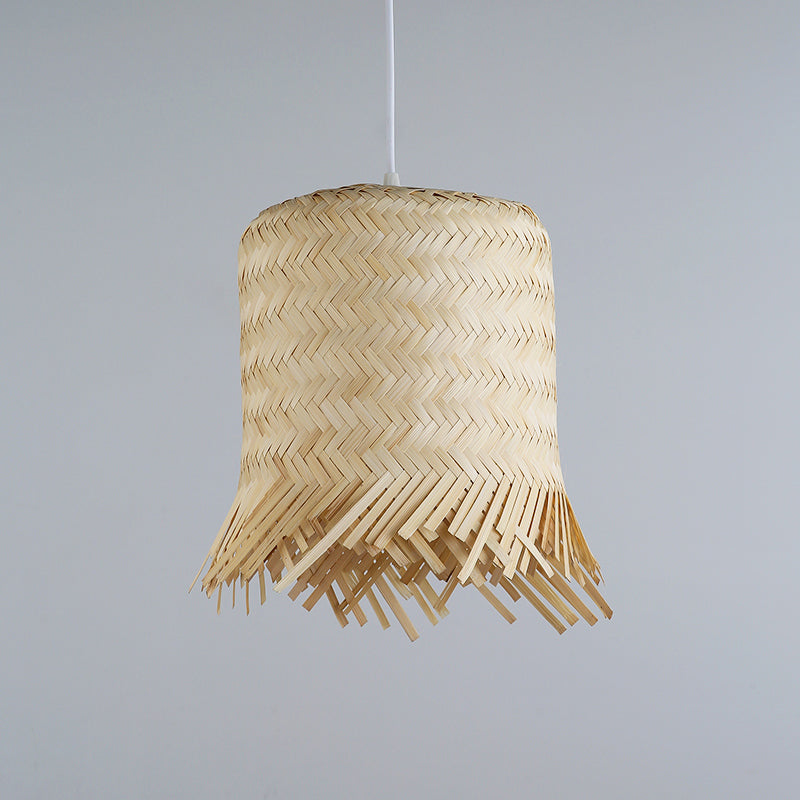 Hand Twisted Pendant Lamp Japanese Bamboo 1 Head 8