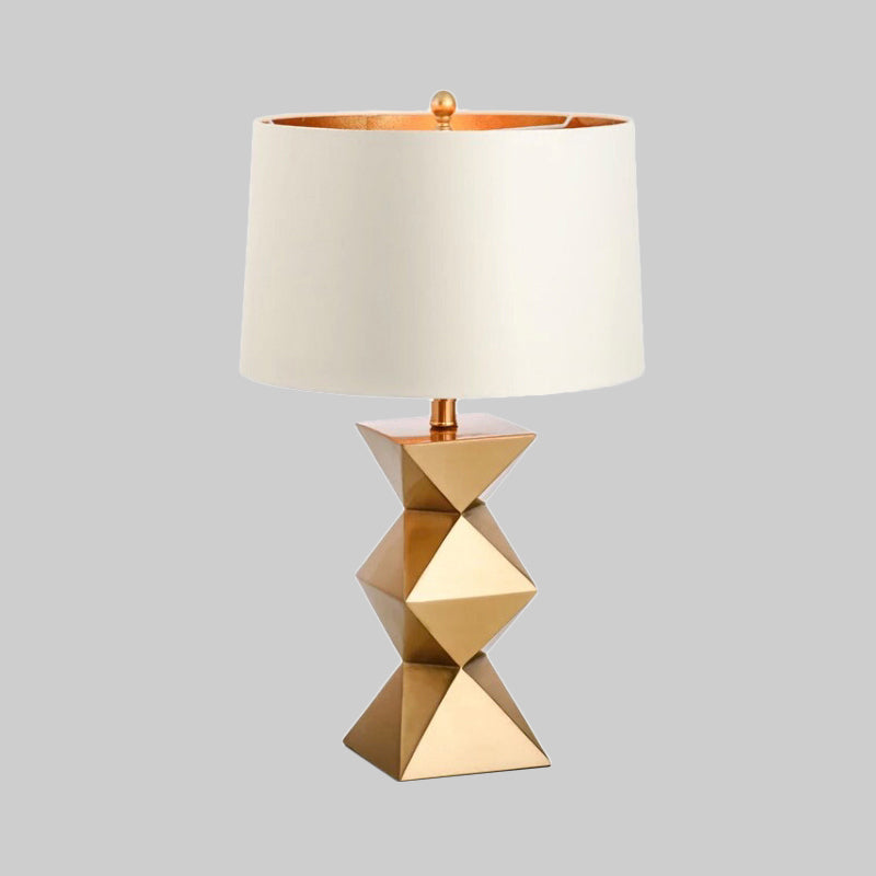 Drum Fabric Table Lamp Contemporary 1 Head White Reading Book Light for Bedroom Clearhalo 'Lamps' 'Table Lamps' Lighting' 380303