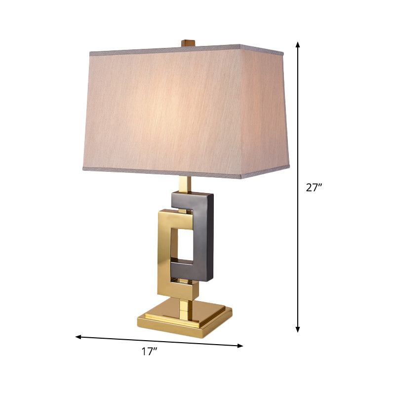 Fabric Trapezoid Task Lighting Modernism 1 Bulb Small Desk Lamp in Black and Gold Clearhalo 'Lamps' 'Table Lamps' Lighting' 380351