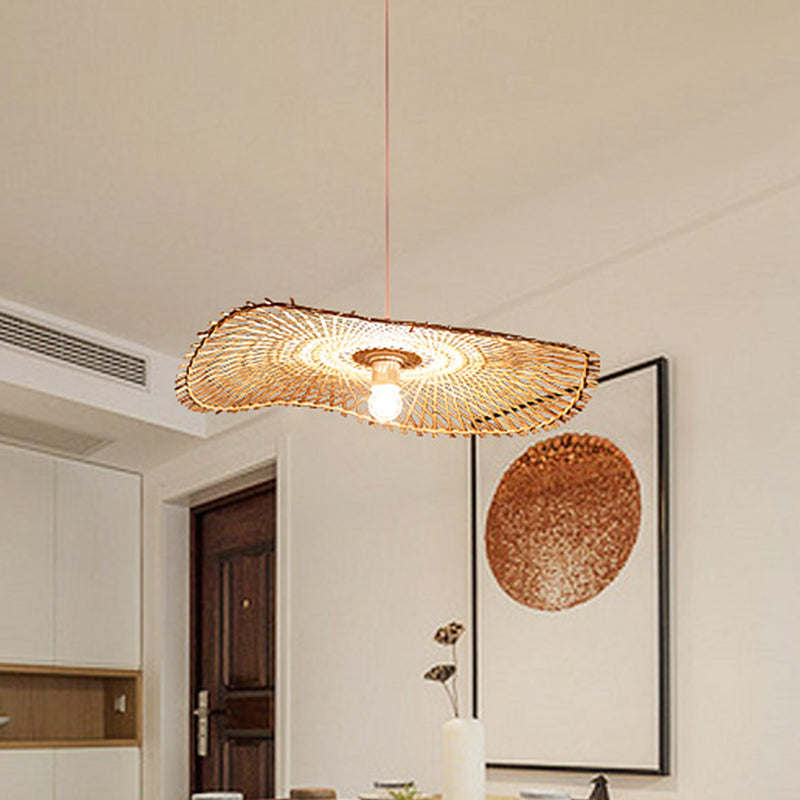 Flat Pendant Lighting Japanese Bamboo 14