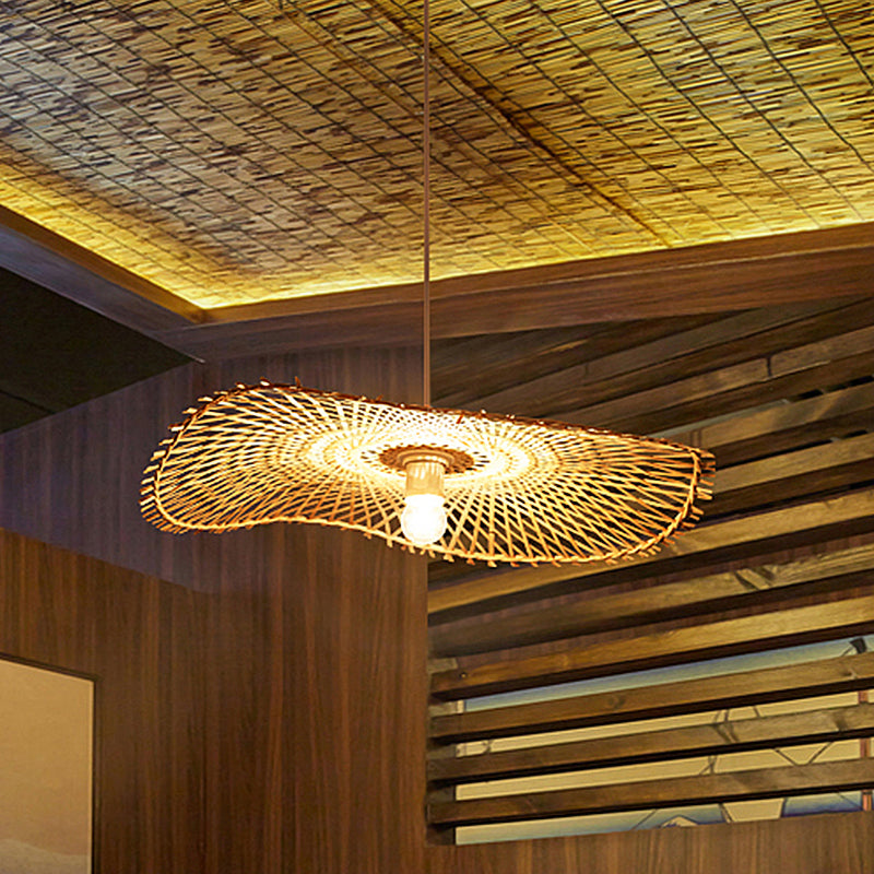 Flat Pendant Lighting Japanese Bamboo 14