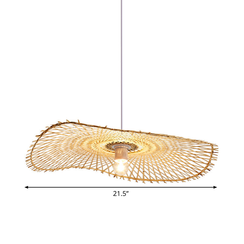 Flat Pendant Lighting Japanese Bamboo 14