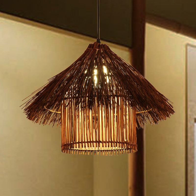 Bamboo Tower Pendant Lamp Japanese 1 Head Coffee Hanging Ceiling Light for Teahouse Coffee Clearhalo 'Ceiling Lights' 'Pendant Lights' 'Pendants' Lighting' 380607_979c4452-637a-4e69-b7c5-d4c62bf79d1a