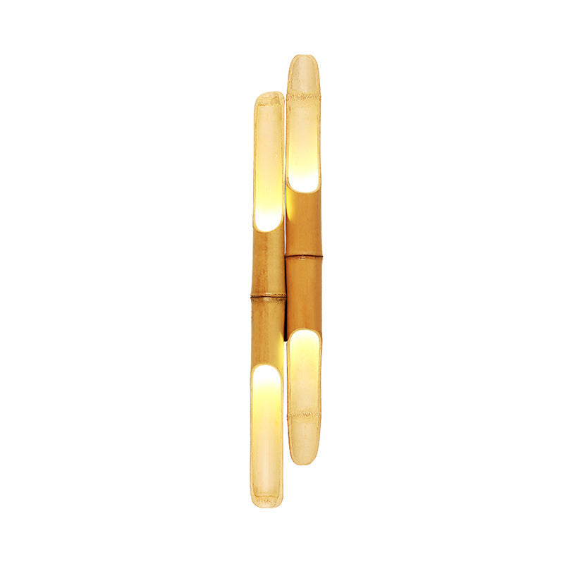 4 Bulbs Bedroom Wall Lighting Asia Beige Sconce Light Fixture with Cylinder Resin Shade Clearhalo 'Wall Lamps & Sconces' 'Wall Lights' Lighting' 380813