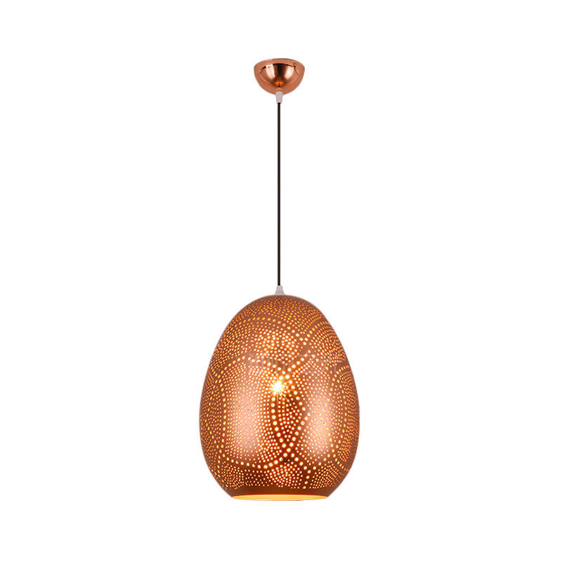 Urn Pendant Lamp Decorative 1 Head Metal Ceiling Hanging Light in Rose Gold, 8