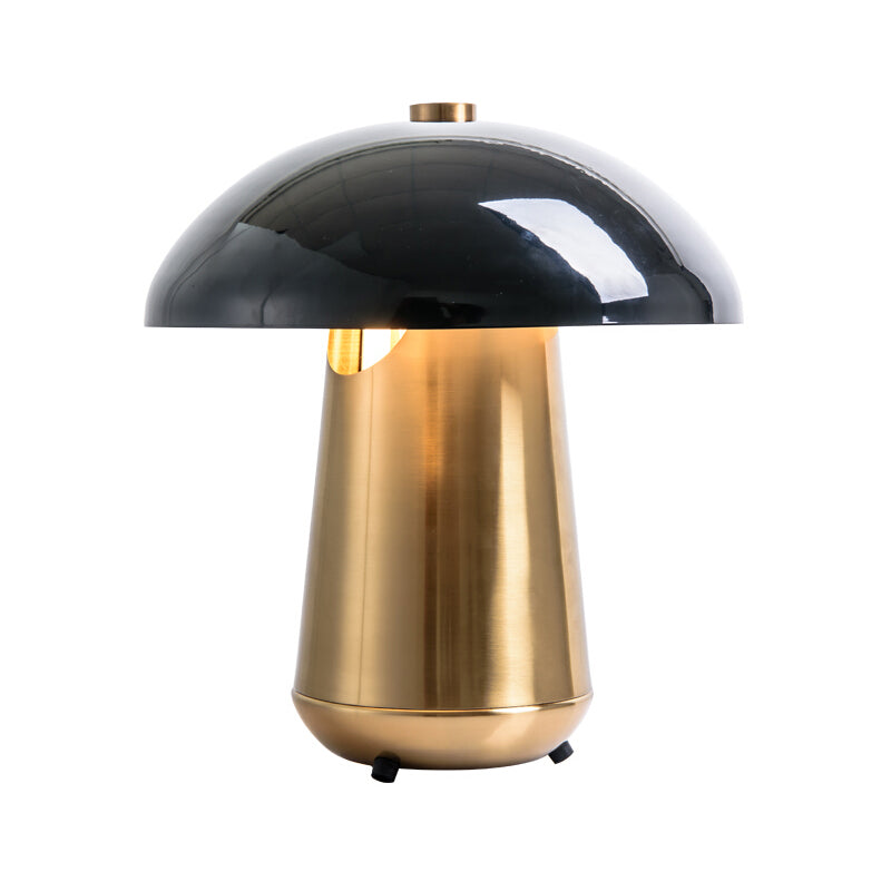 Mushroom Task Lighting Modern Metal 1 Bulb Black and Gold Small Desk Lamp, 8