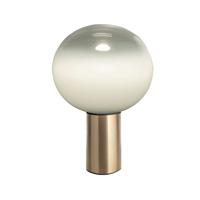 Global Table Light Contemporary White Glass 1 Bulb 6