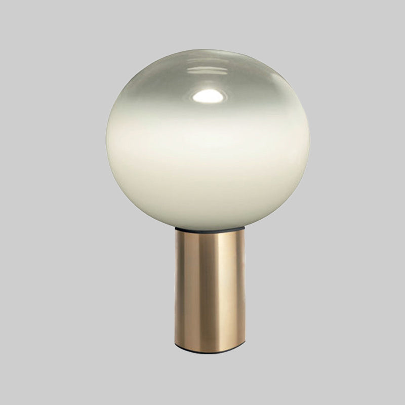 Global Table Light Contemporary White Glass 1 Bulb 6