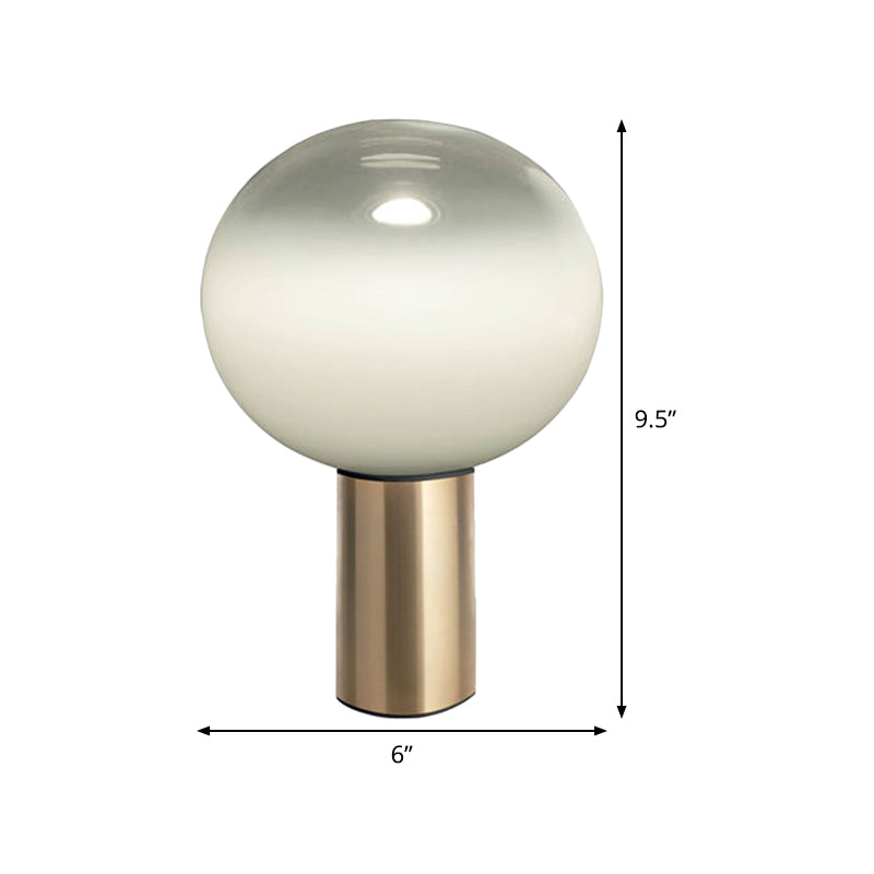 Global Table Light Contemporary White Glass 1 Bulb 6