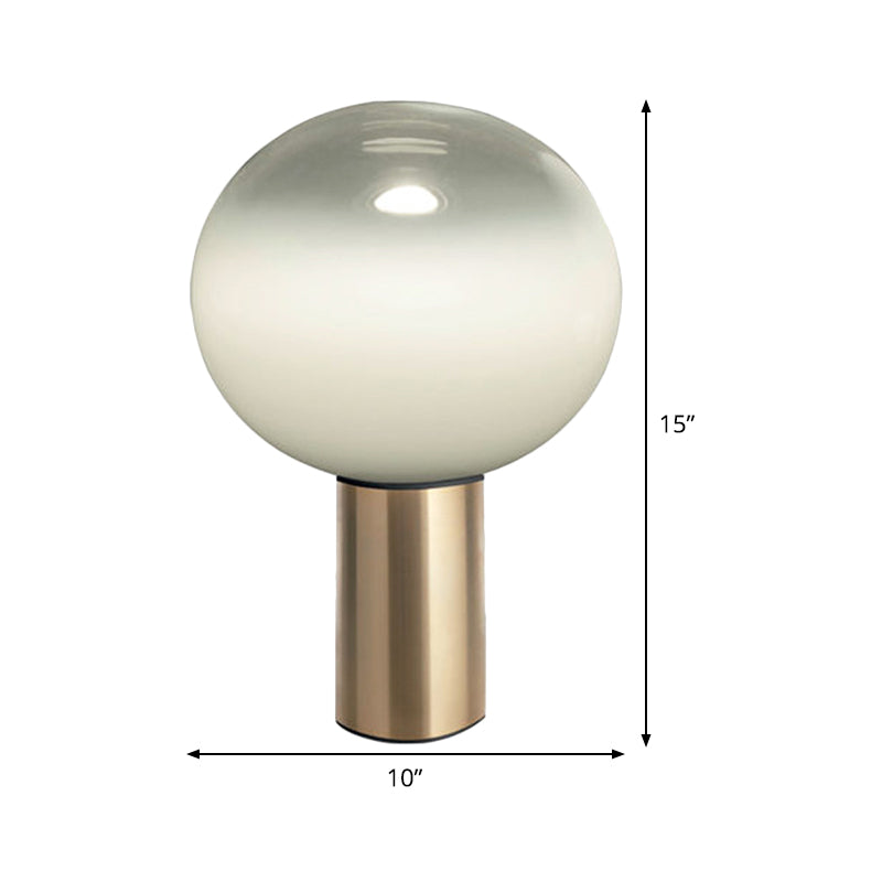 Global Table Light Contemporary White Glass 1 Bulb 6